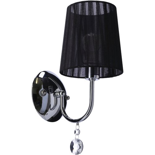 Candellux sorento zidna lampa 1X40W E14 hrom abažur crna Slike