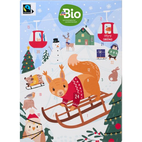 dmBio Advent kalendar - mlečna čokolada u obliku 24 božićna motiva 1 kom Cene