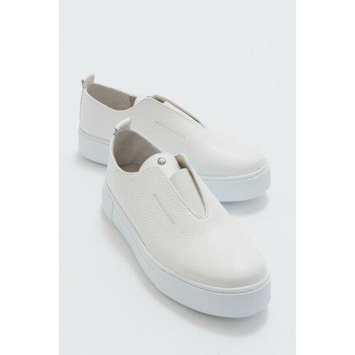 LuviShoes Boom Women's White Leather Sneakers Cene