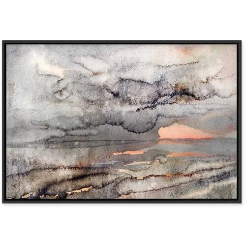  Slika - Connected Clouds (1 Part) Wide 60x40 U crnom drvenom okviru Slike