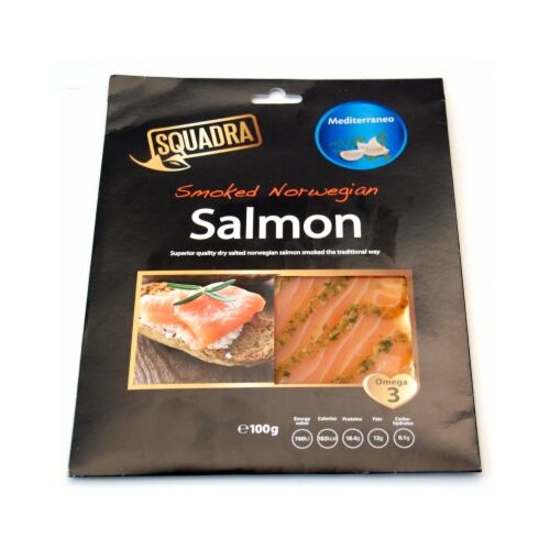 Squadra salmon dimljeni losos mediterraneo 100g Cene