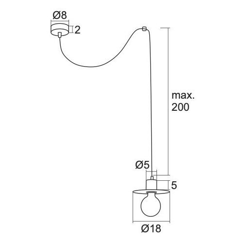  Argon 3834 - Luster na sajli CORSO 1xE27/15W/230V beli Slike