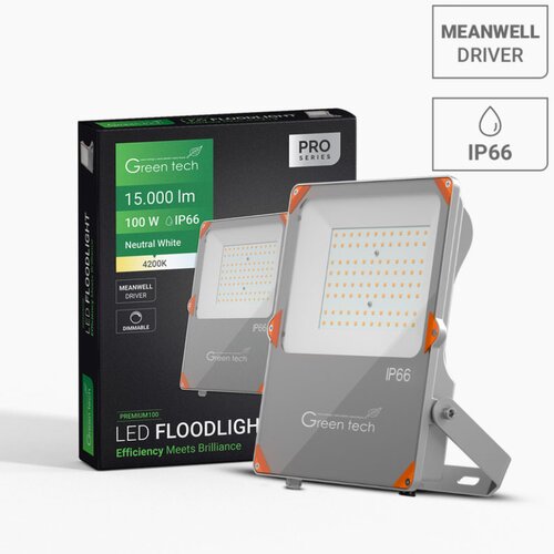 Premium LED reflektor Green Tech, 100W, 150LM/W 4200K, IP66 Meanwell XLG Cijene