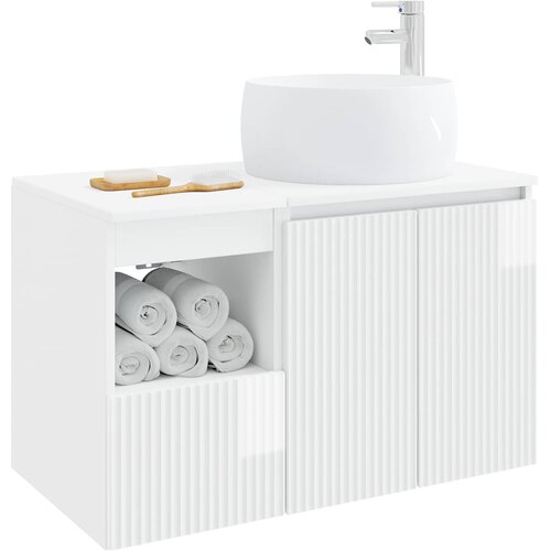  Set namje&amp;scaron;taja za kupaonicu 2 kom. Bijela visokog sjaja 49,5 x 44,5 x 80 cm Slike