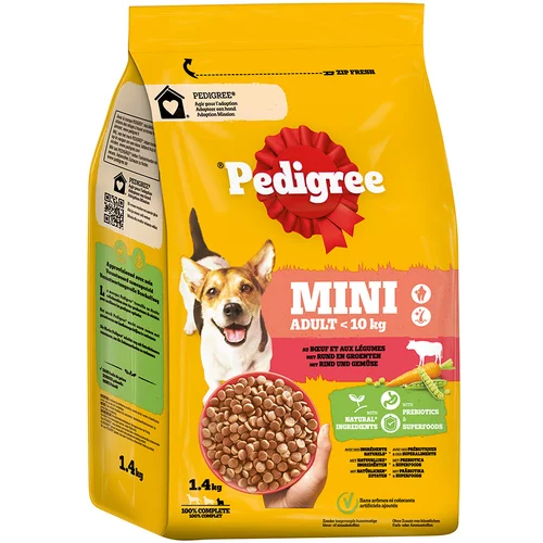 Pedigree Mini Adult <10 kg s govedinom i povrćem - 6 x 1,4 kg