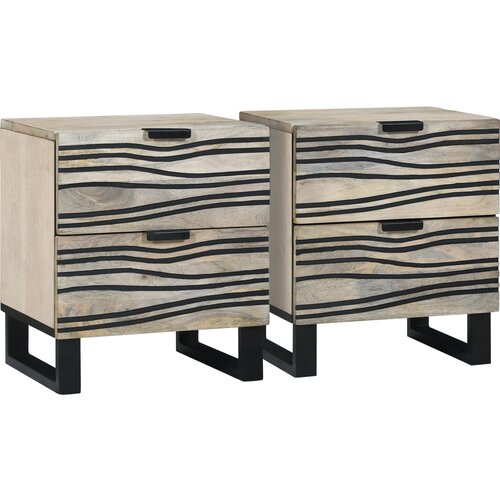 vidaXL Noćni ormarići s ladicama 2 pcs Orah 40 x 33.5 x 46 cm Cijene
