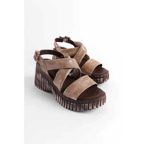 Capone Outfitters Women's Wedge Comfort Leather Sandals
