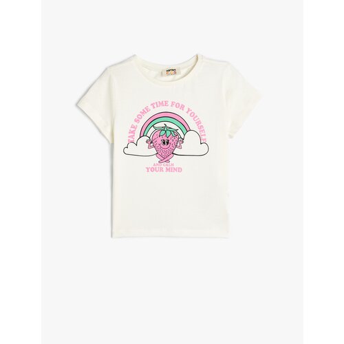 Koton T-Shirt Strawberry Printed Short Sleeve Crew Neck Cotton Slike