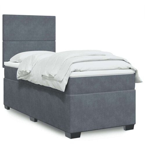 Box spring krevet s madracem tamnosivi 100x200 cm baršunasti Cijene