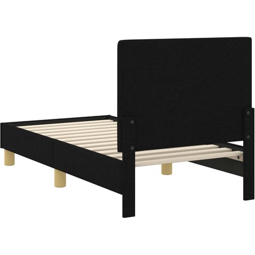  Okvir kreveta za malu djecu s naslonom Crna 70 x 140 cm tkanina Slike