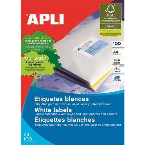Apli Bele nalepke 70 x 25,4 mm, 33/stran 100 listov, (20472633) Cene