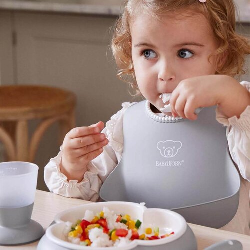 BABYBJORN set za hranjenje baby dinner powder blue Slike