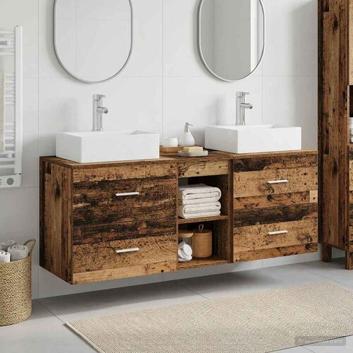  Set ormarića za kupaonicu 3 kom. Staro drvo 49,5 x 41 x 62,5 cm Cijene