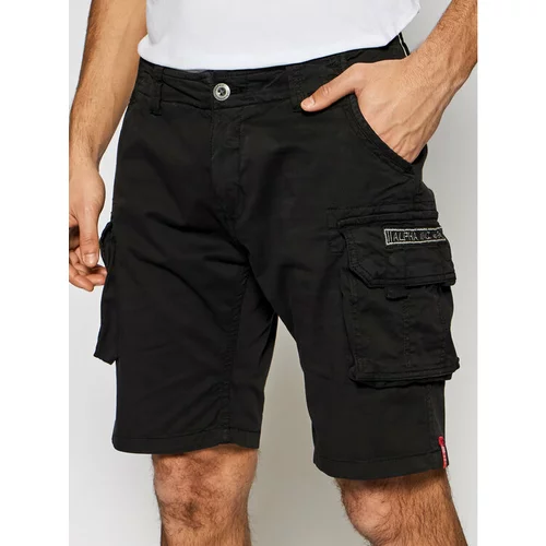 Alpha Industries Kratke hlače iz tkanine Crew 176203 Črna Slim Fit