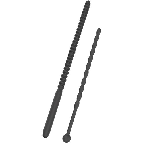 Hidden Desire Extreme Ribbed Penis Dilator Set 2 pcs Black Slike