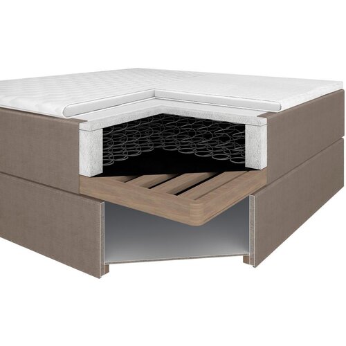 Bessagi Home Postelja Z Vzmetnico Monza, Rjava, Z Nadvložkom, 140x200 Slike