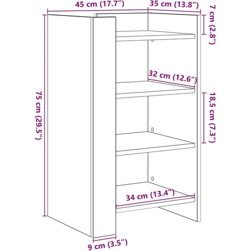 VidaXL Komoda siva boja betona 45x35x75 cm od konstruiranog drva Slike