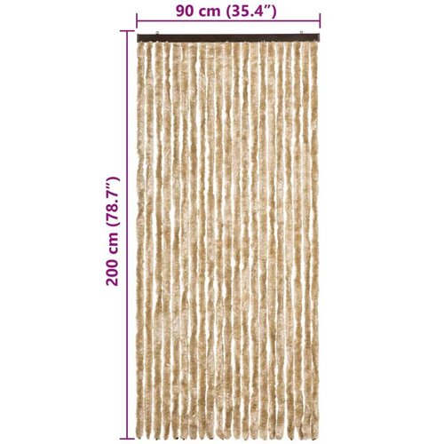 VidaXL Zavesa proti mrčesu bež 90x200 cm &amp;scaron;enilja Slike