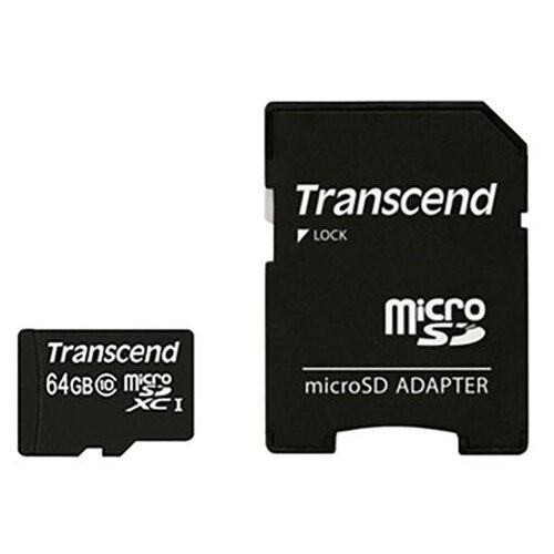 Transcend microSDXC 64GB Class 10 + SD Adapter Slike