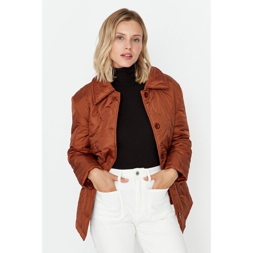 Trendyol Brown Buttoned Quilted Inflatable Coat Slike