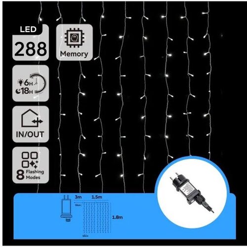 Aigostar led spolja&scaron;nja božićna girlanda 288xLED/3,6W/230V 1,5x1,8m IP44 hladna bela Cene