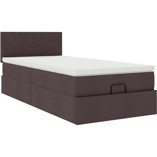 VidaXL otomanski okvir kreveta s madraca tamnosmeđi 90x190cm tkanine Slike