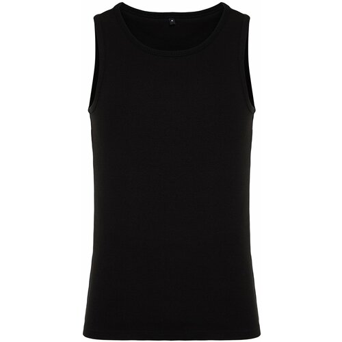 Trendyol Black Men's Slim/Narrow Cut Corded Basic Sleeveless T-Shirt/Singlet Slike