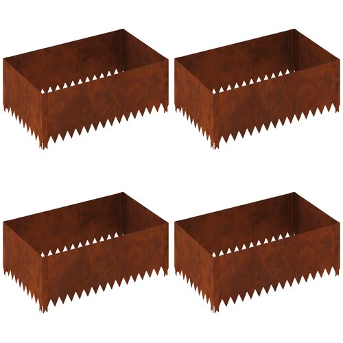 vidaXL Robovi trave 4 pcs 100 x 60 x 35 cm Jeklo Rjav, (5000301411) Cene