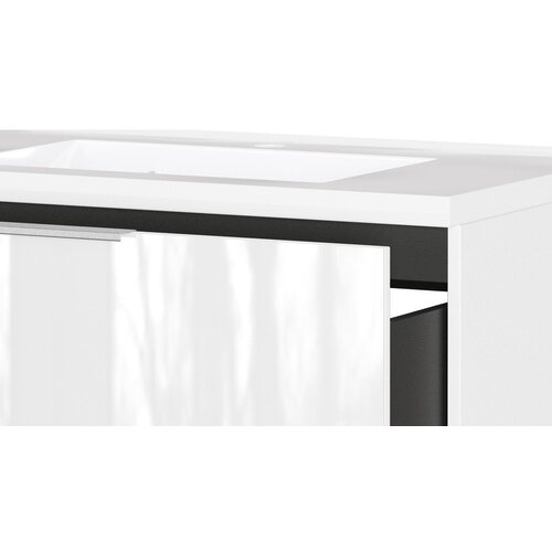 Germania Bela stenska omarica za pod umivalnik v sijajnem dekorju 81x61 cm Celano &amp;ndash; Slike
