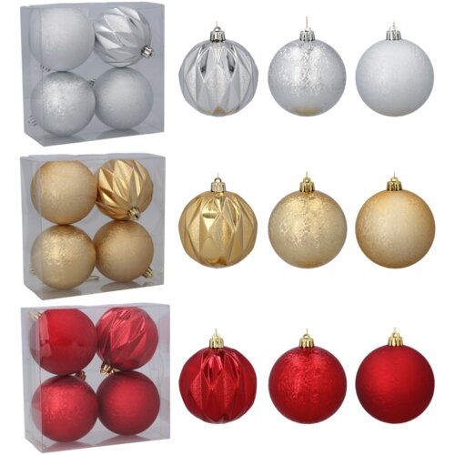 Molarem Home Set od 4 kuglice za božićno drvce &ndash; 8 cm, crvena Cijene