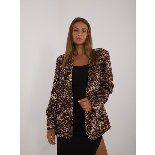 Fashion Hunters Dark beige and black oversize blazer with print Slike