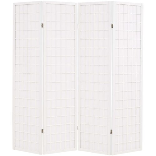 VidaXL Zložljiv 4-delni paravan japonski stil 160x170 cm bele barve Slike