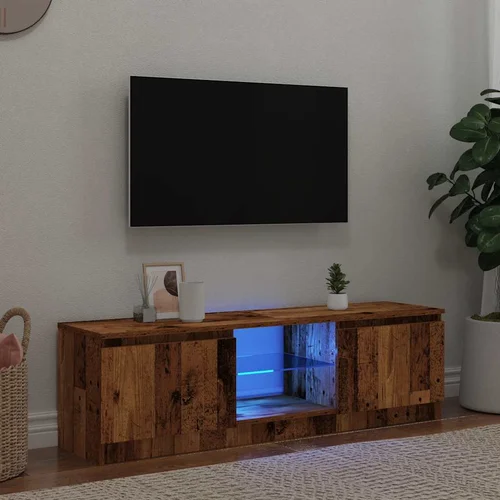 vidaXL TV omarica z LED starinski les 120x30x36 cm inženirski les