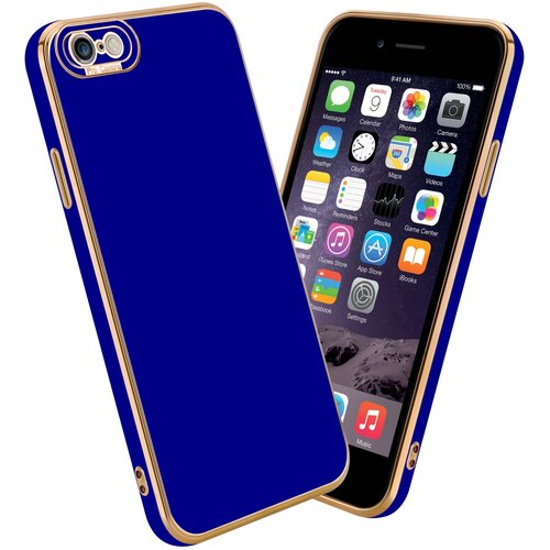 Cadorabo Ohi&amp;scaron;je, združljiv z Apple v sijajnem modrem - Rose Gold - Za&amp;scaron;čitni pokrov iz fleksibilnega silikona TPU in z za&amp;scaron;čito pred kamero, (20593298) Slike