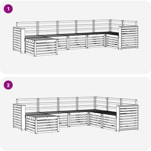  Set vanjskih sofa 7 kom. Prirodna 310 x 132,5 x 73 cm Slike