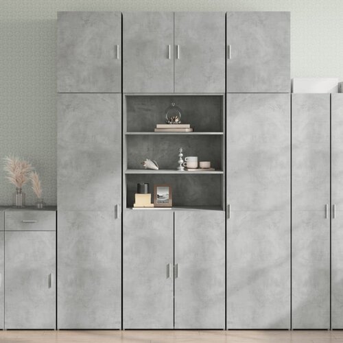 The Living Store Visoka omara betonsko siva 80x42,5x249 cm inženirski les - Visoka Omarica, (21428651) Slike