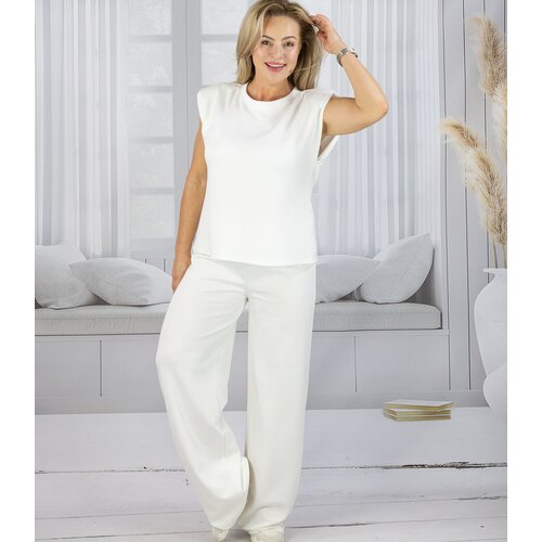 Pri Women&amp;#039;s tracksuit t-shirt with cushioned wide pants in butter fabric MAVA Slike