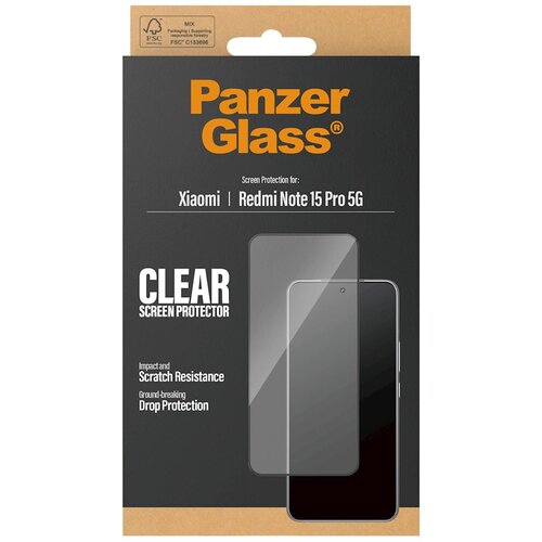 PanzerGlass Za&scaron;čitno steklo XIAOMI REDMI NOTE 15 PRO 5G UWF, (5000137413) Cene