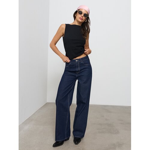 Sinsay Comfort wide leg traperice sa srednjim strukom Slike