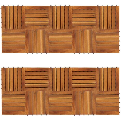  Pločice za decking 20 pcs Smeđa 30 x 30 cm Acacijsko drvo Slike