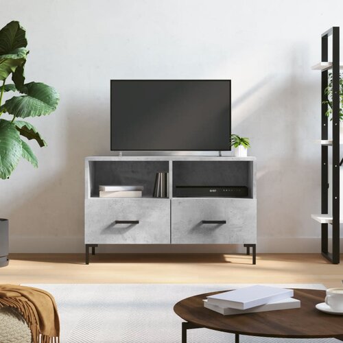 The Living Store TV omarica betonsko siva 80x36x50 cm inženirski les - TV Omarica, (21434414) Slike