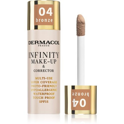 Dermacol Infinity Make-Up &amp;amp; Corrector visokopokrivni puder i korektor 2u1 20 g Nijansa 04 bronze Slike