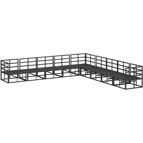  Sjedeća garnitura za vrt 9 kom. Crna Aluminij 353 x 353 x 71 cm Slike