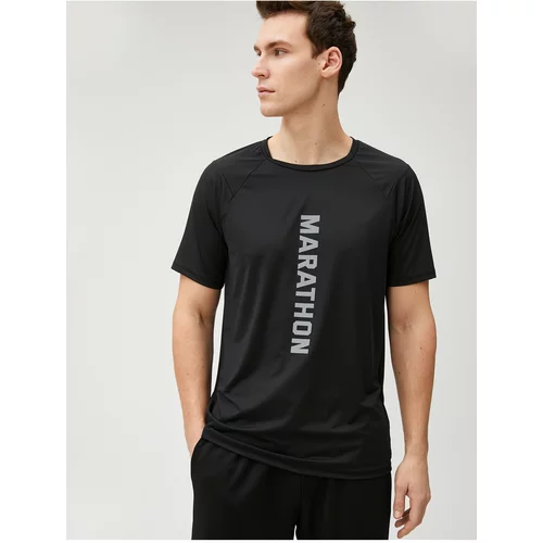 Koton Sports T-Shirt Slogan Printed Crew Neck Raglan Sleeve