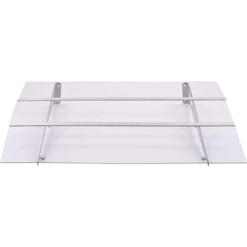 VidaXL Nadstre&amp;scaron;nica za vrata srebrna i prozirna 120x90 cm polikarbonat Slike