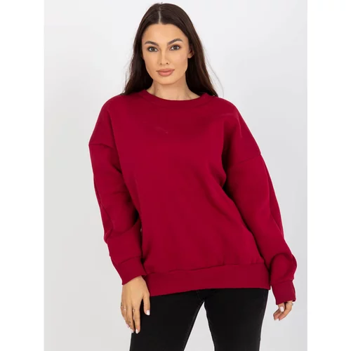 Fashion Hunters Basic maroon oversize sweatshirt