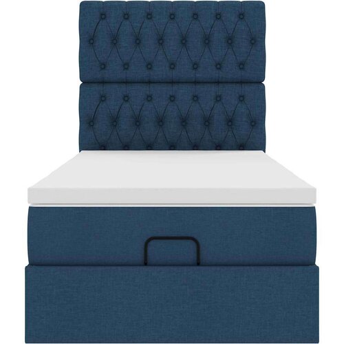 VidaXL Otomanski okvir kreveta s madraca plavi 90x190cm od tkanine Slike