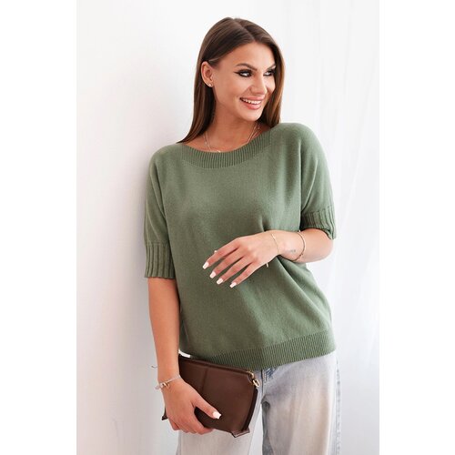 Kesi Włoski Women&amp;#039;s short-sleeve viscose sweater khaki Slike
