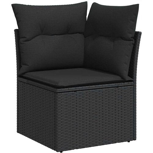  6-dijelni set vrtnih sofa s jastucima crni od poliratana Crna 100 x 55 x 73 cm Slike