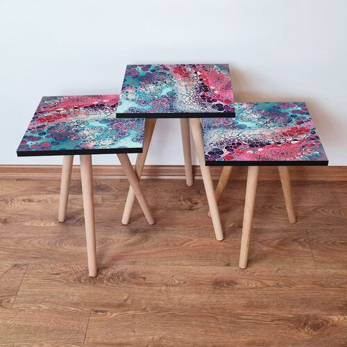 Hanah home 3Shp349 - multicolor multicolor nesting table (3 pieces) Cene